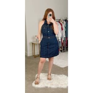 Women's Collared Denim Mini Dress - Future Collective With Alani Noelle Blue 8